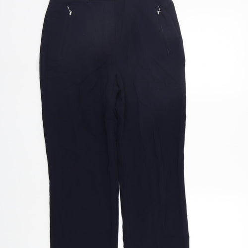 Marks and Spencer Womens Blue Houndstooth  Trousers  Size 8 L23 in