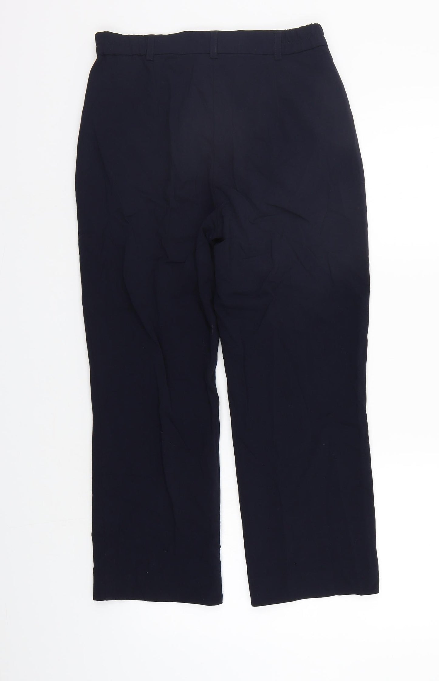 Marks and Spencer Womens Blue Houndstooth  Trousers  Size 8 L23 in