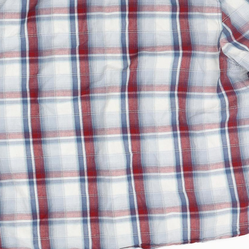 George Mens Blue Check   Button-Up Size 4XL