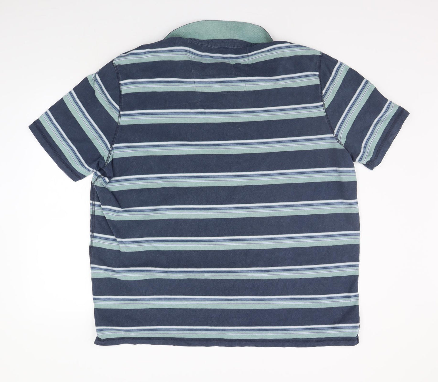 BOSTON CREW Mens Blue Striped   Polo Size 3XL