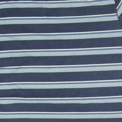 BOSTON CREW Mens Blue Striped   Polo Size 3XL