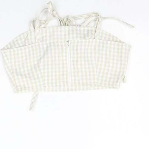 Missguided Womens Beige Check  Basic Tank Size 6