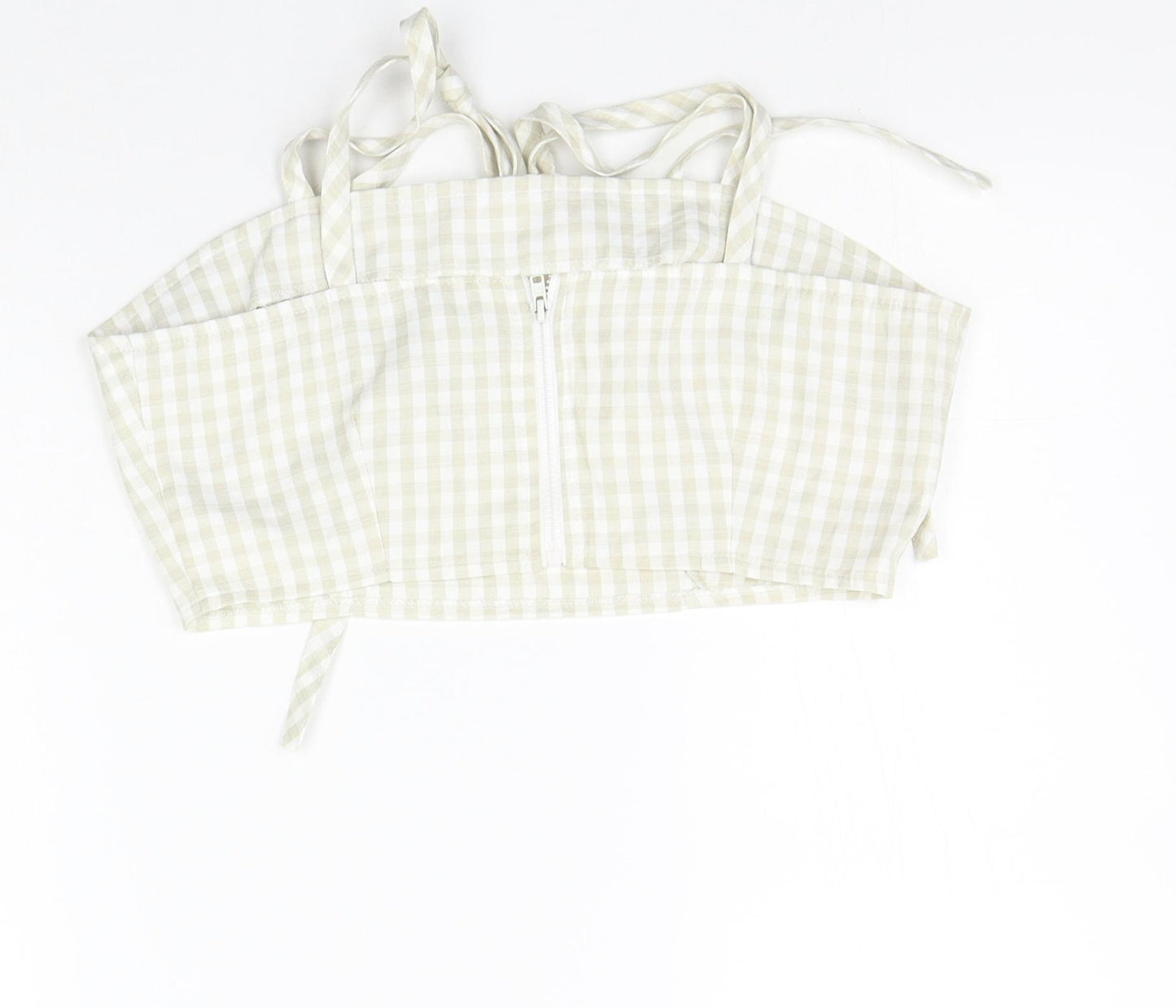 Missguided Womens Beige Check  Basic Tank Size 6