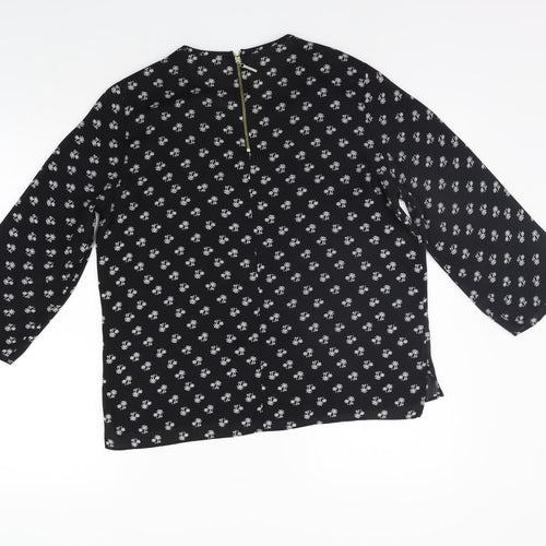 Atmosphere Womens Black Geometric  Basic Blouse Size 10