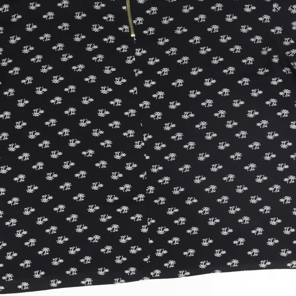 Atmosphere Womens Black Geometric  Basic Blouse Size 10