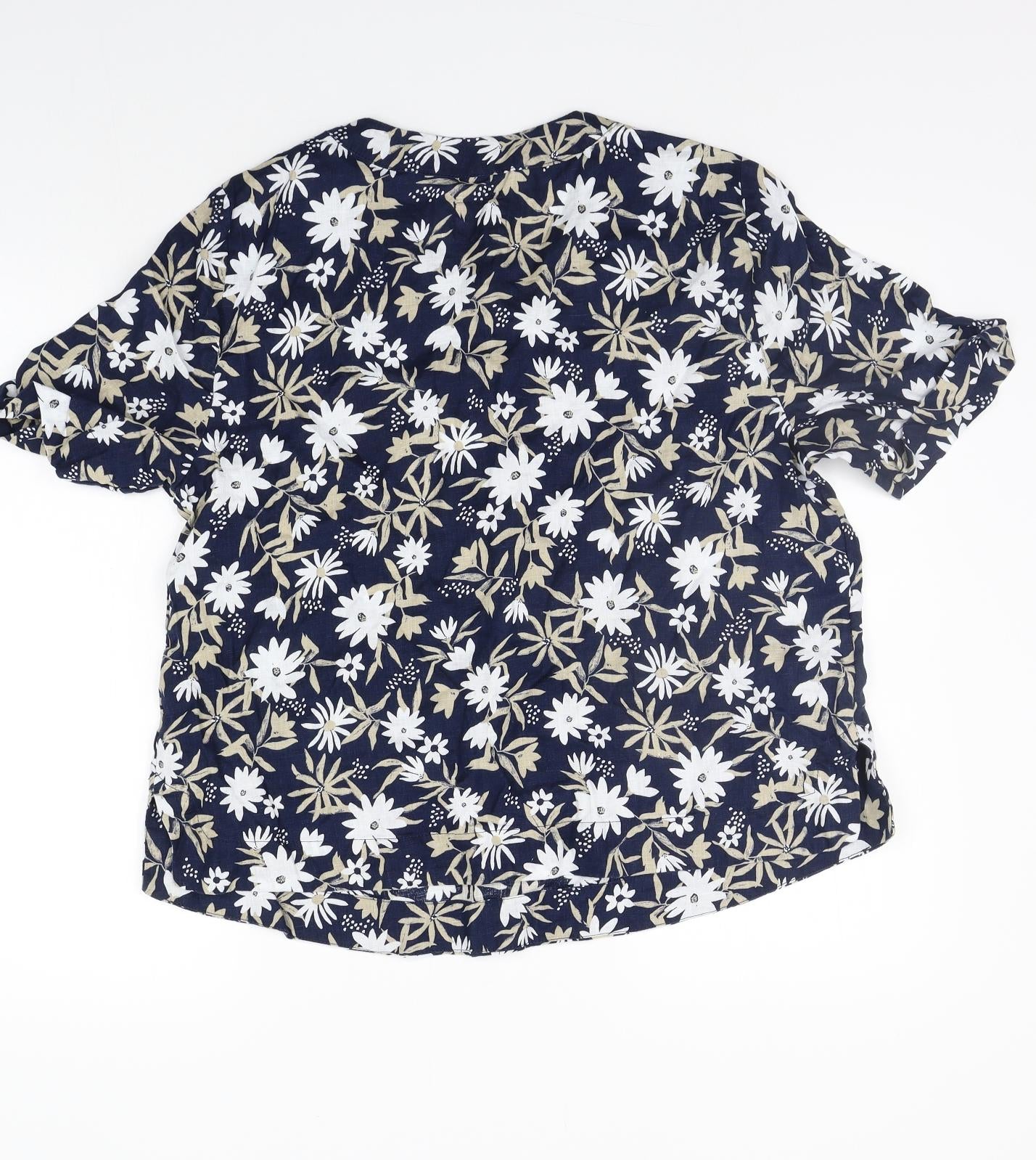 Marks and Spencer Womens Blue Floral  Basic Blouse Size 12