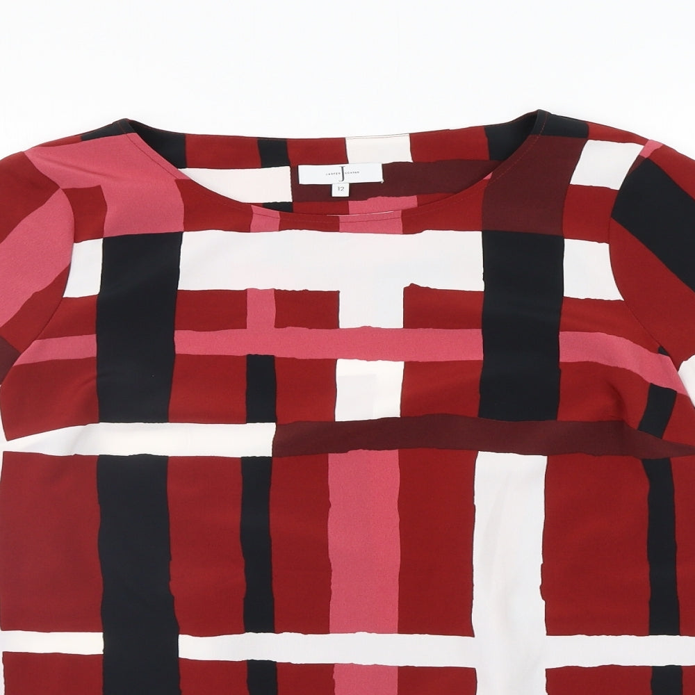 Jasper Conran Womens Orange Geometric  Basic Blouse Size 12