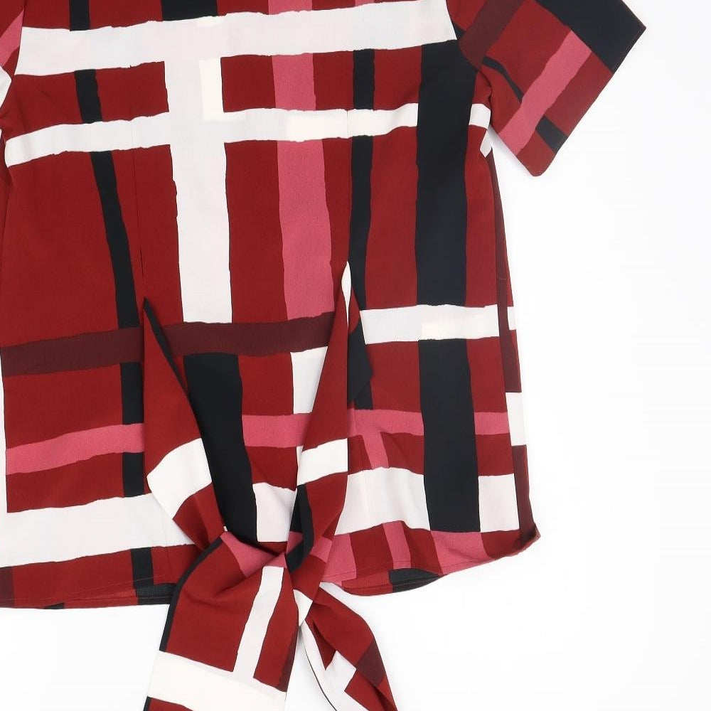 Jasper Conran Womens Orange Geometric  Basic Blouse Size 12