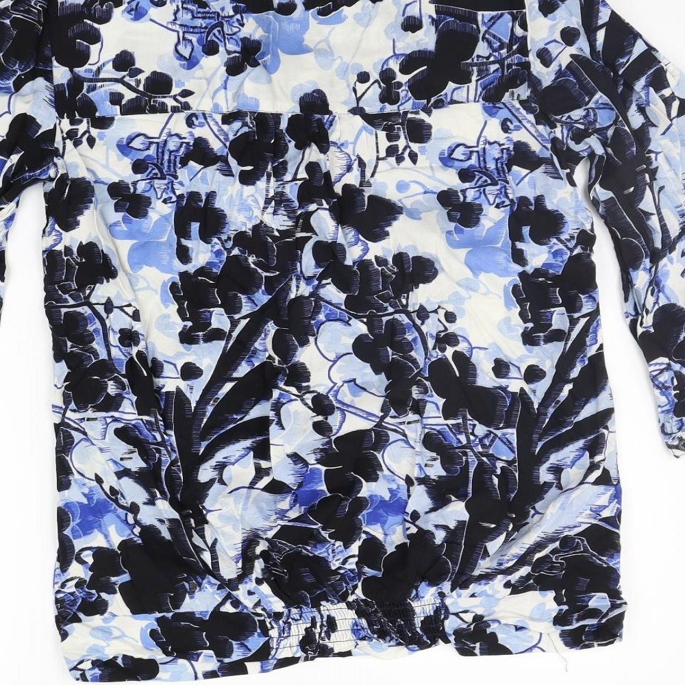 NEXT Womens Blue Floral  Basic Blouse Size 12