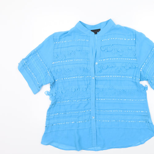 antonino philosophy Womens Blue   Basic Button-Up Size 18  - SEQUIN
