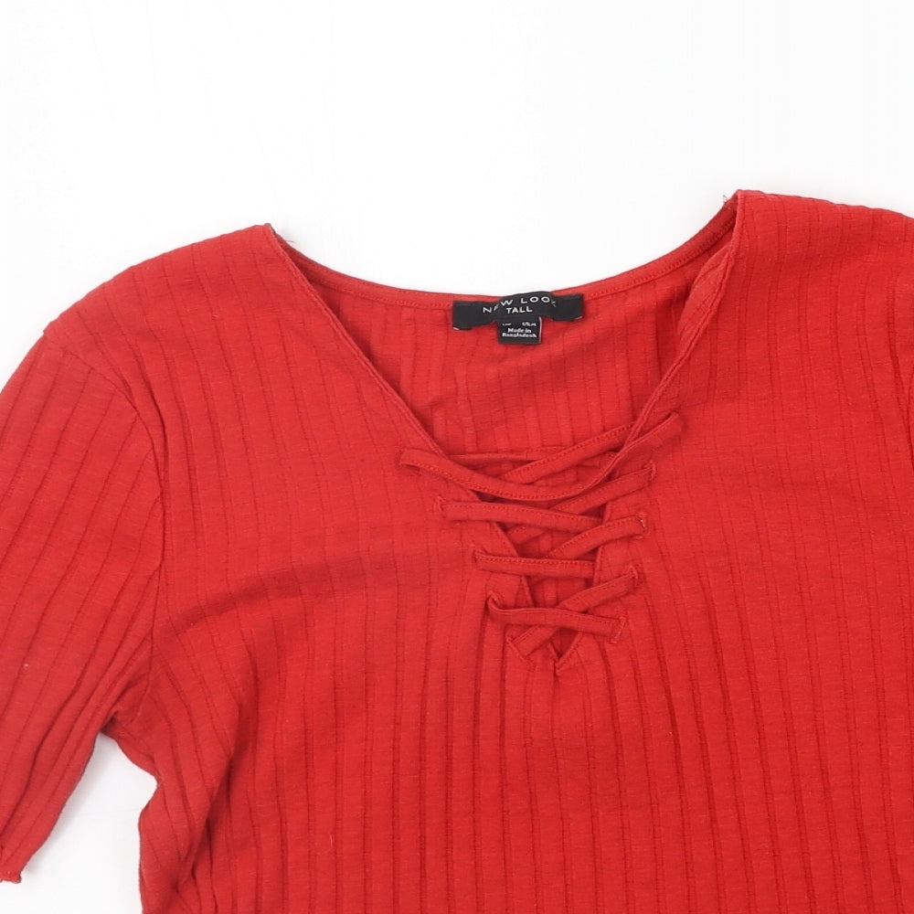 New Look Womens Red   Basic T-Shirt Size 12  - tall