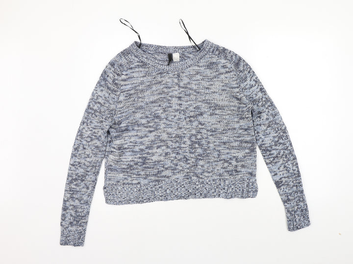 Divided Womens Blue Pullover Jumper Size S