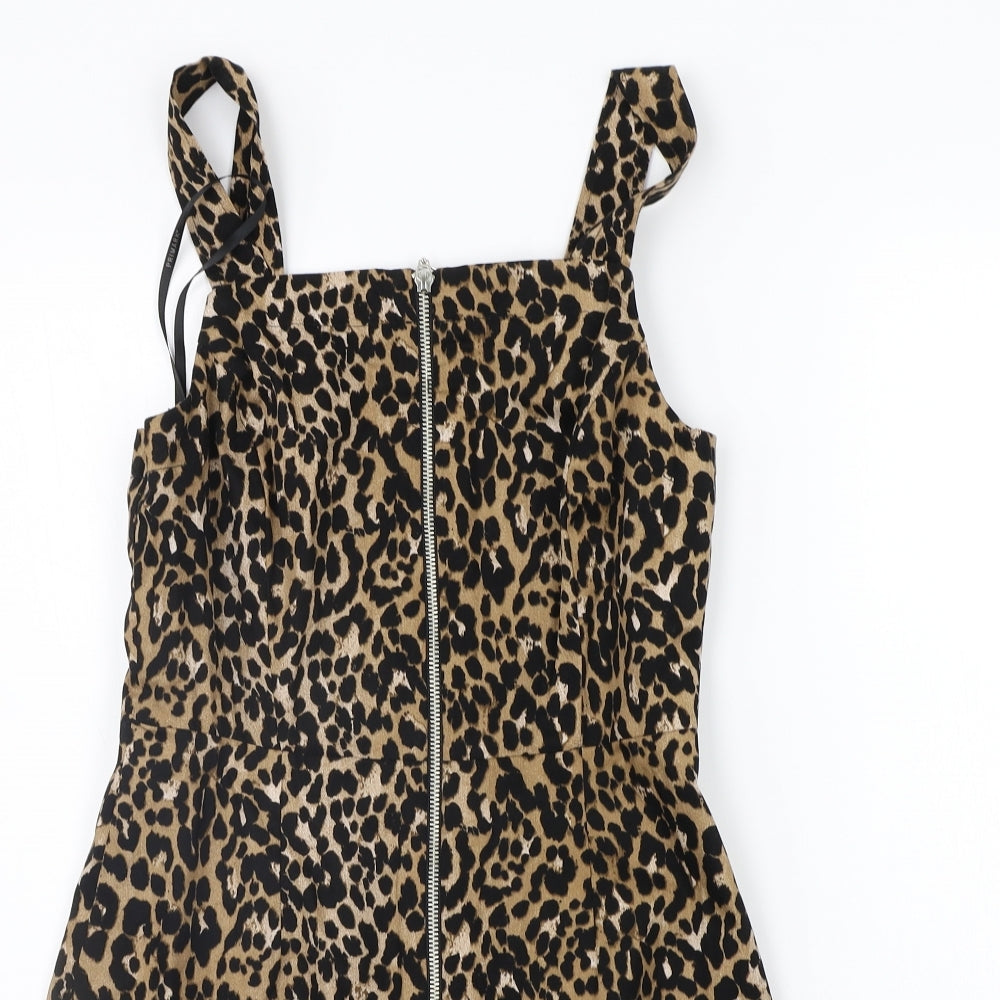 Primark Womens Beige Animal Print  A-Line  Size 10