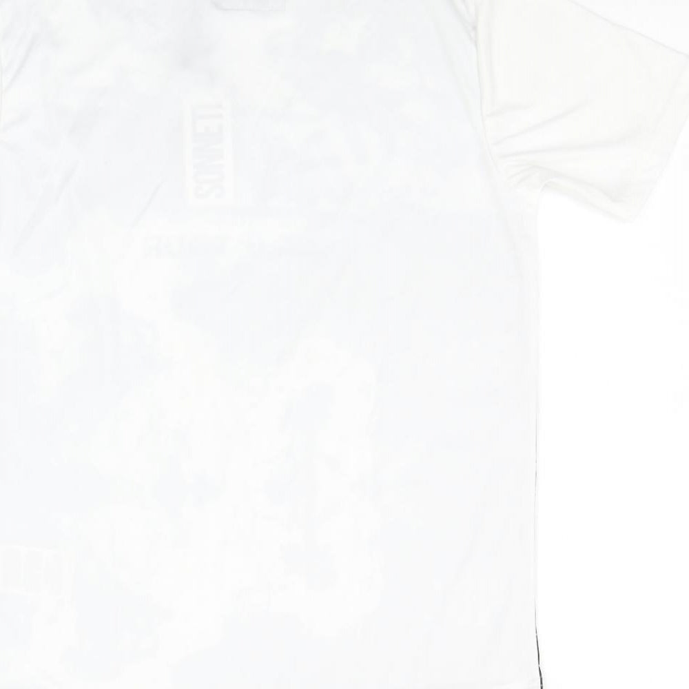 Sonneti Girls White Geometric  Basic T-Shirt Size 12-13 Years