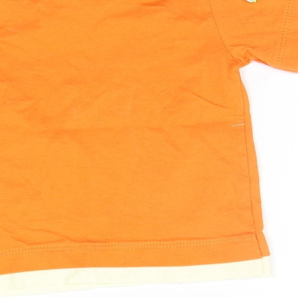 Baby Line Boys Orange Houndstooth  Basic Polo Size 9-12 Months
