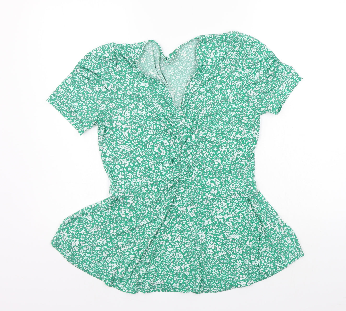 Very Womens Green Geometric  Basic T-Shirt Size 12