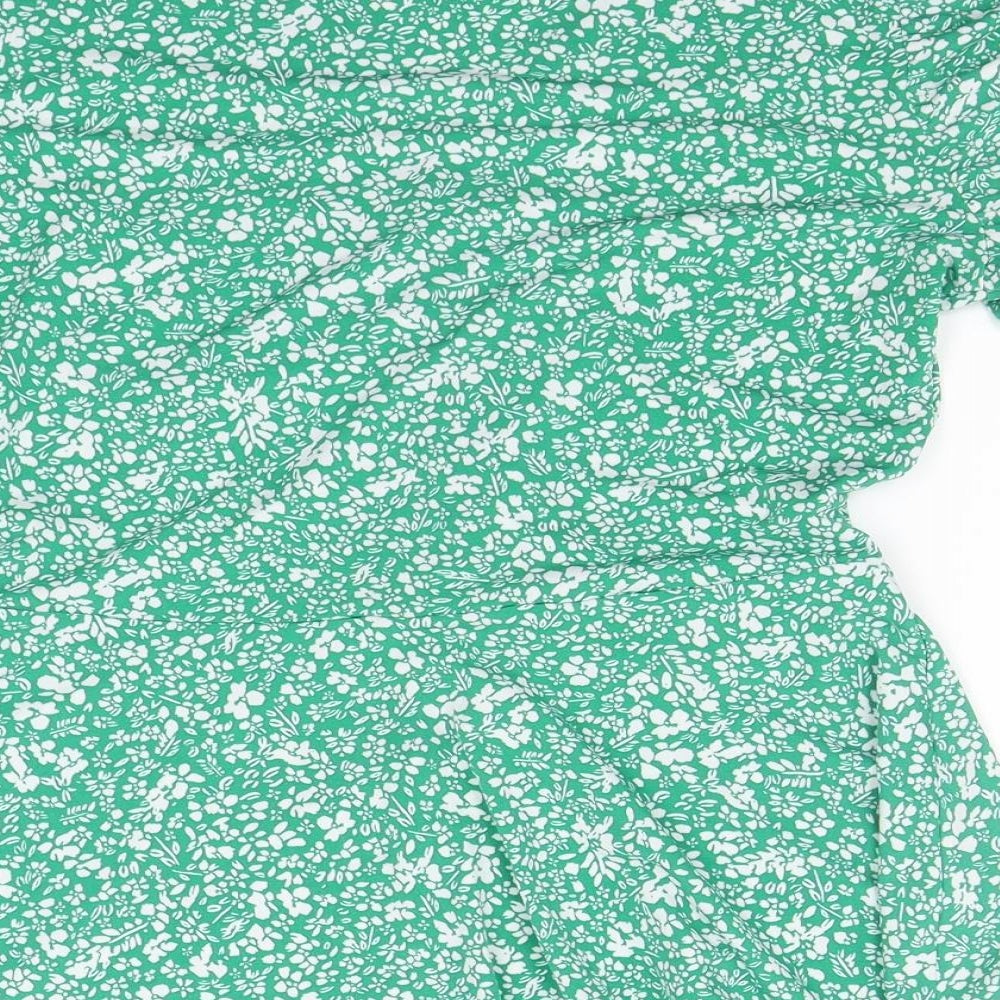 Very Womens Green Geometric  Basic T-Shirt Size 12