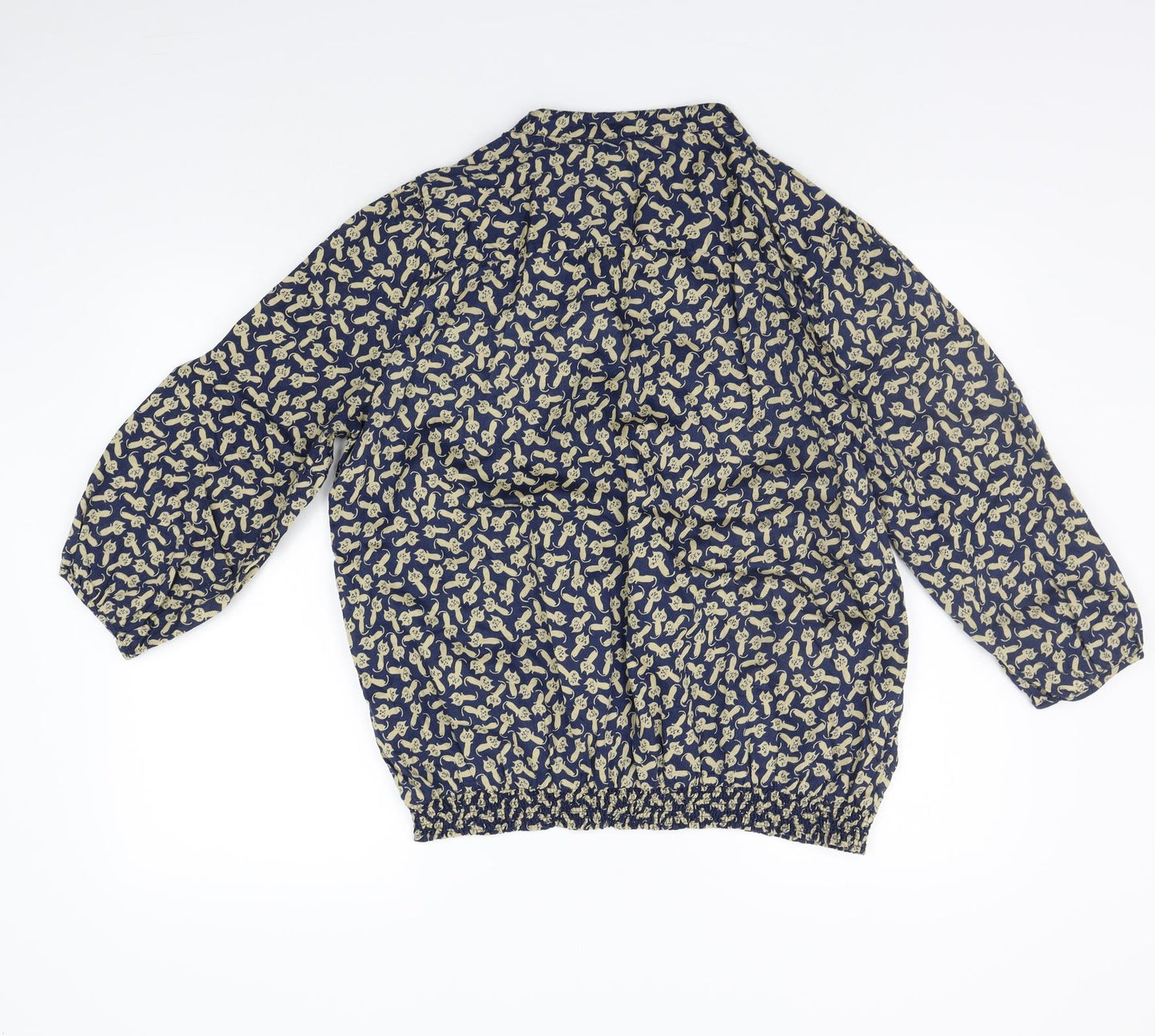 Gap Womens Black Geometric  Basic Blouse Size XL