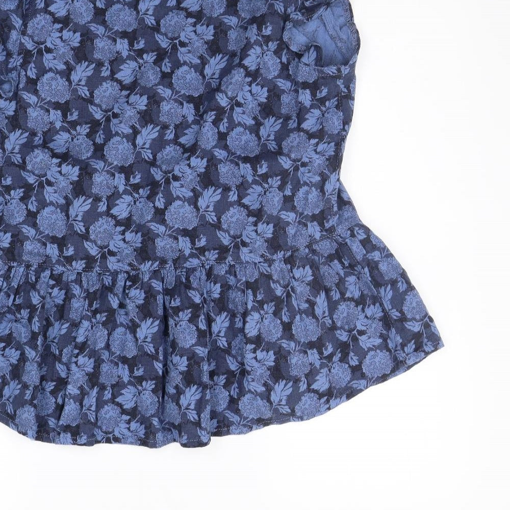 NEXT Womens Black Geometric  Basic Button-Up Size 12