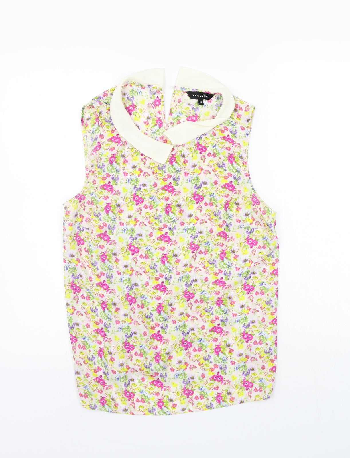 New Look Womens Beige Floral  Basic Blouse Size 12