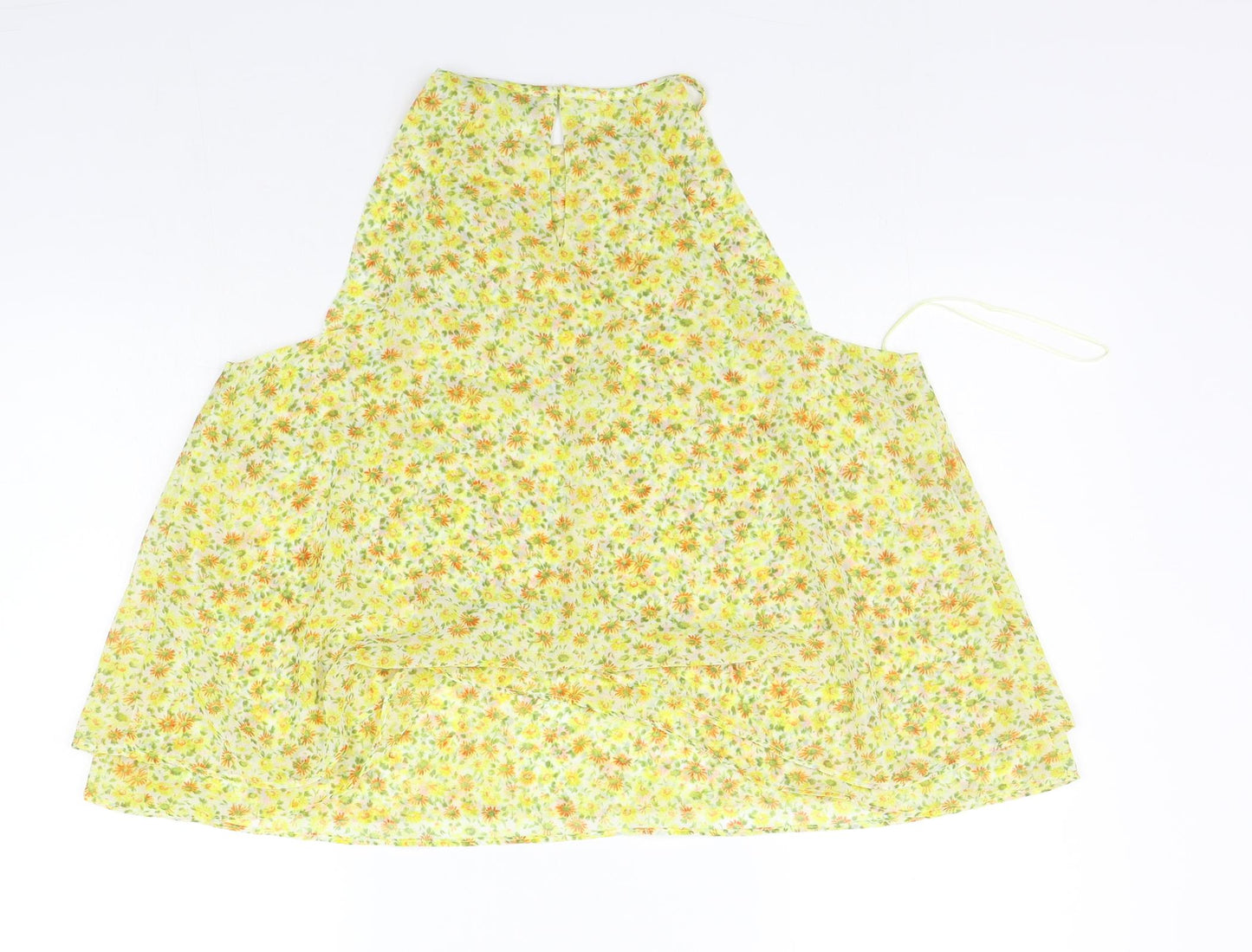 Zara Womens White Floral  Basic T-Shirt Size M