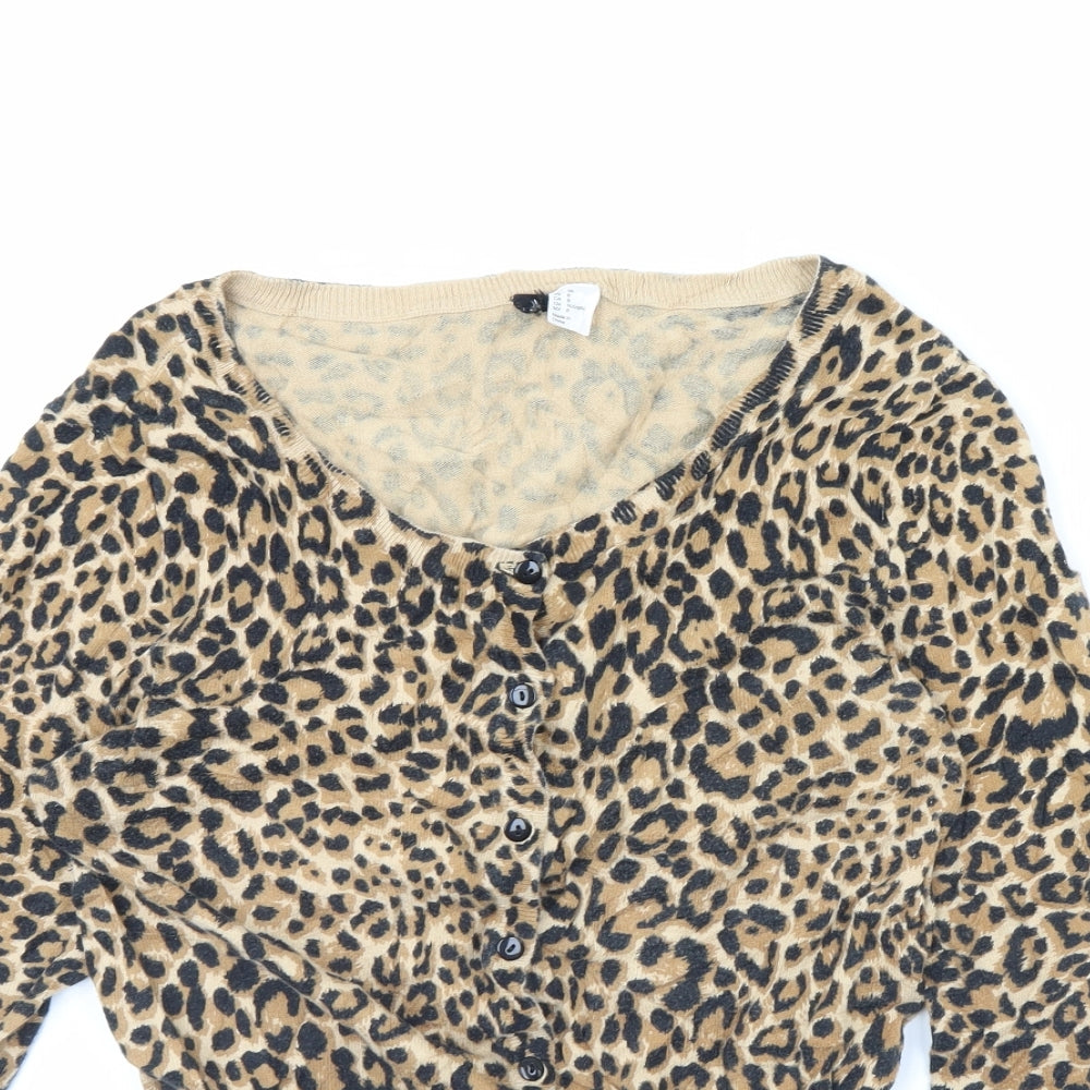 Preworn Womens Brown Animal Print  Cape Jumper Size 10