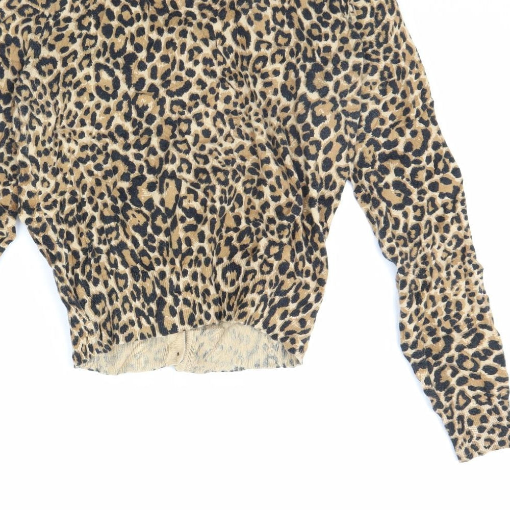 Preworn Womens Brown Animal Print  Cape Jumper Size 10