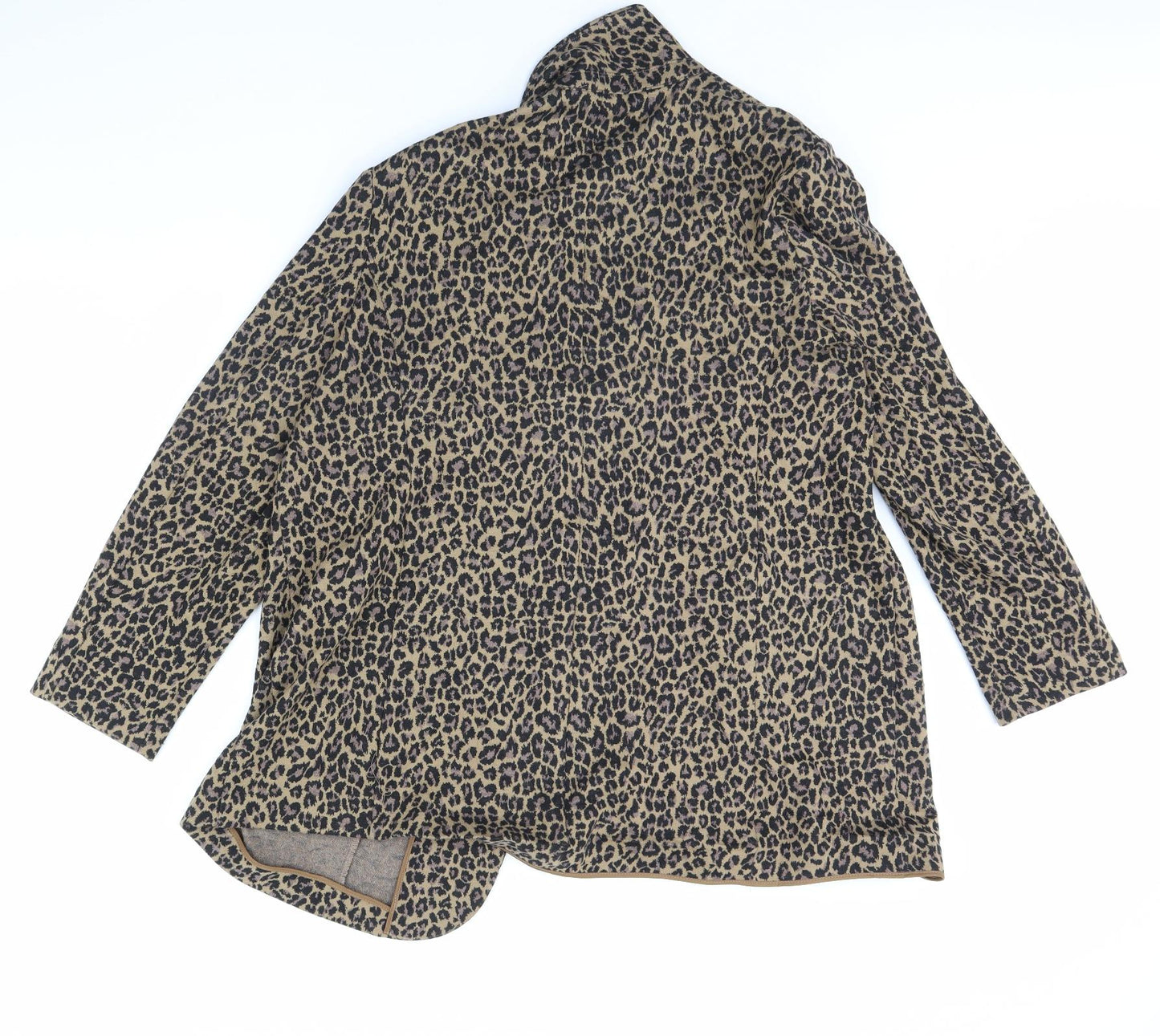 m&s Womens Brown Animal Print  Jacket  Size 20  - Shoulder Pads