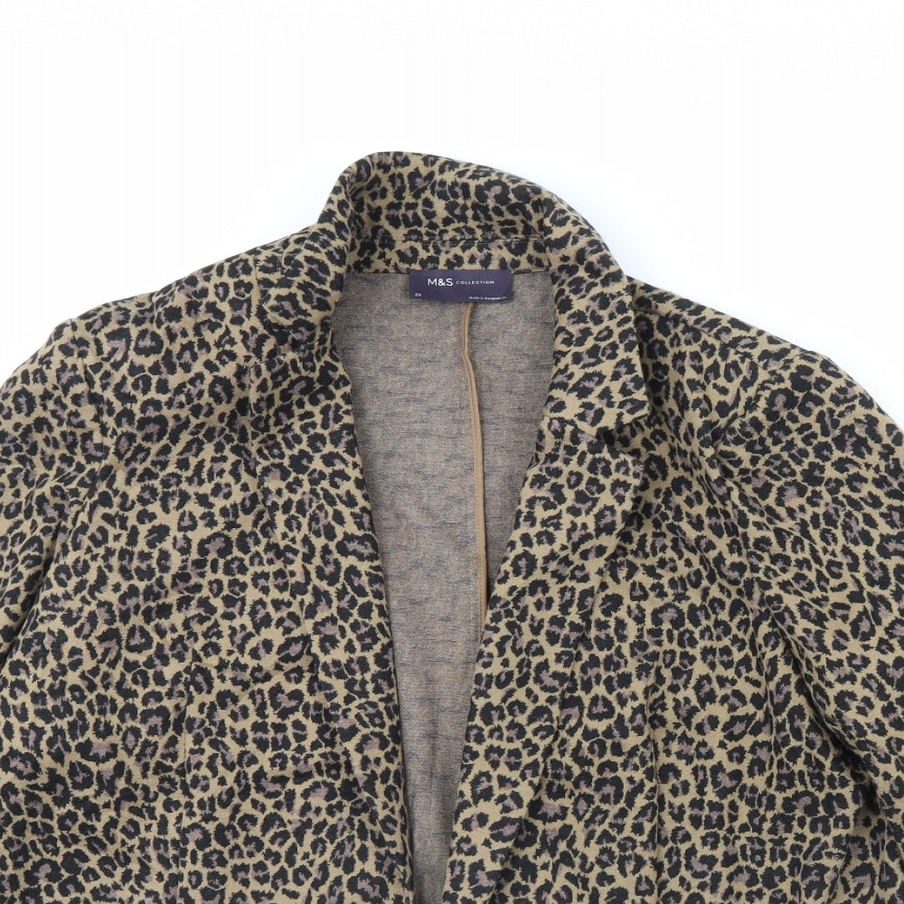 m&s Womens Brown Animal Print  Jacket  Size 20  - Shoulder Pads