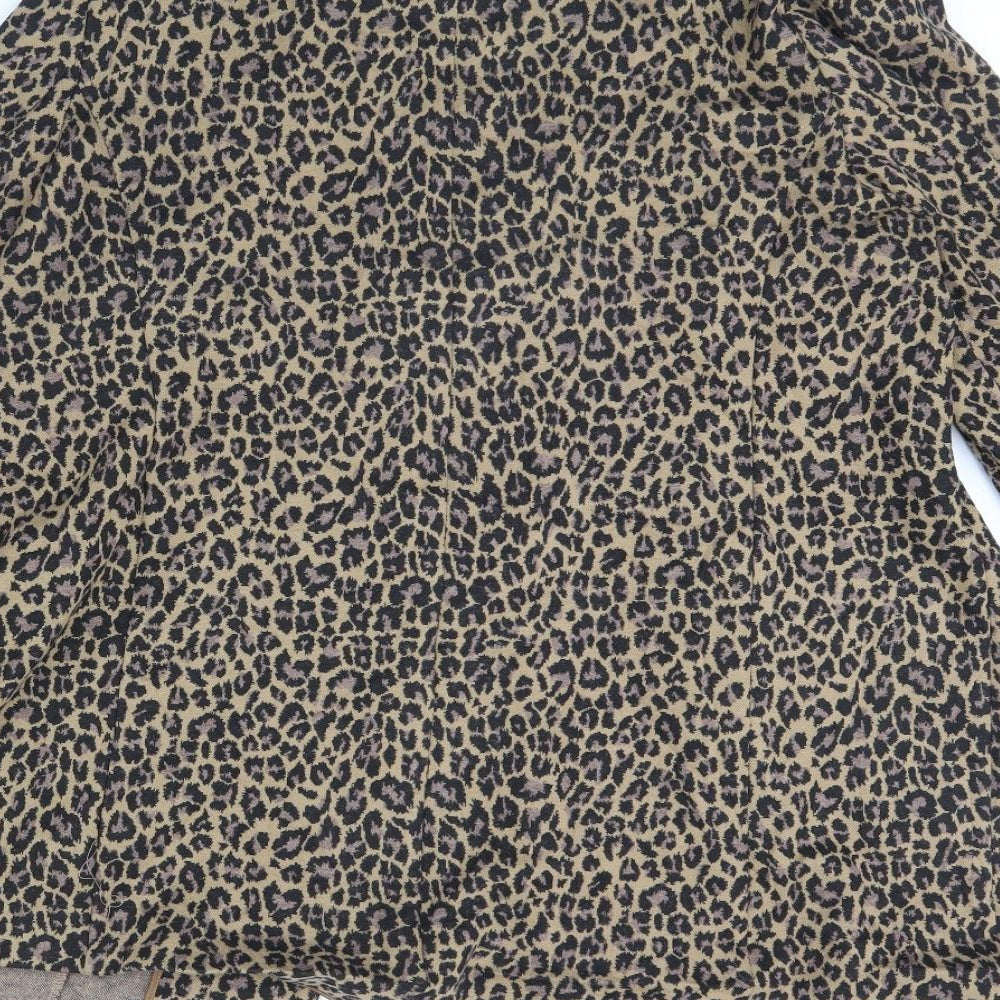 m&s Womens Brown Animal Print  Jacket  Size 20  - Shoulder Pads
