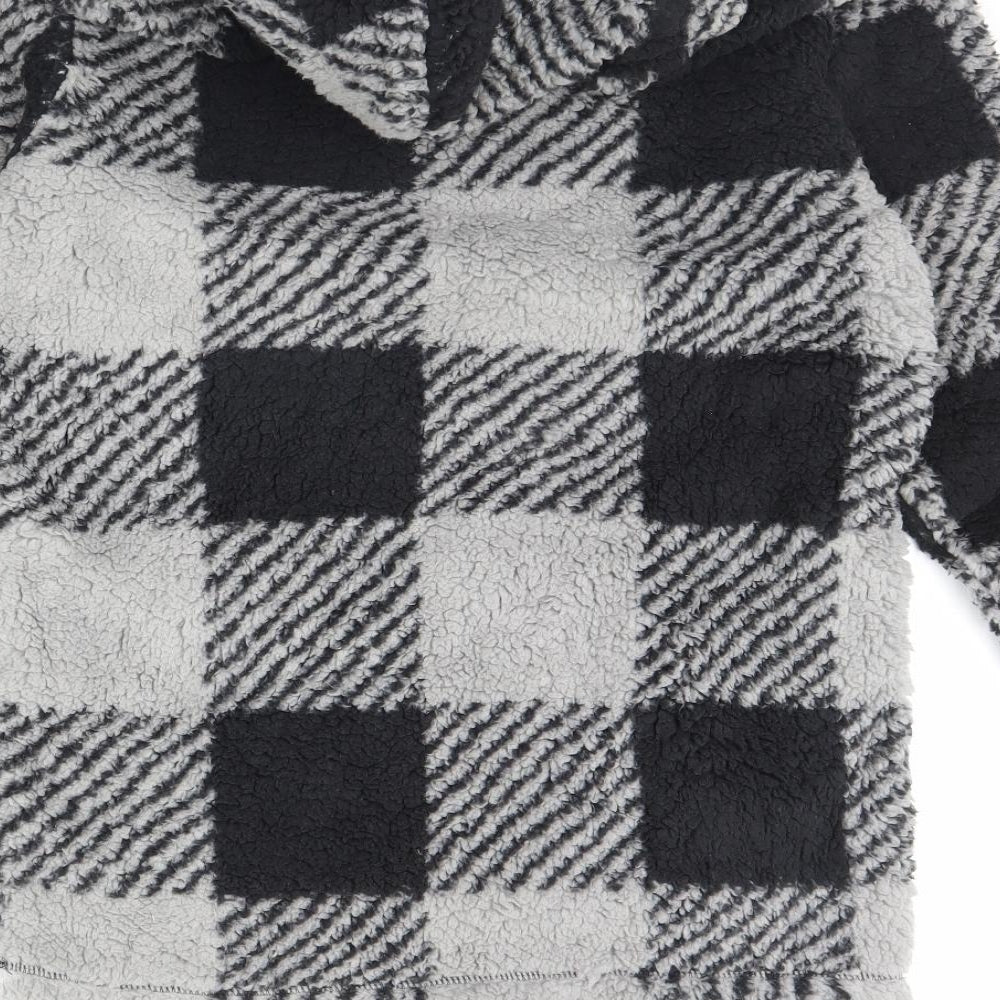 Avenue Womens Grey Check  Pullover Hoodie Size S