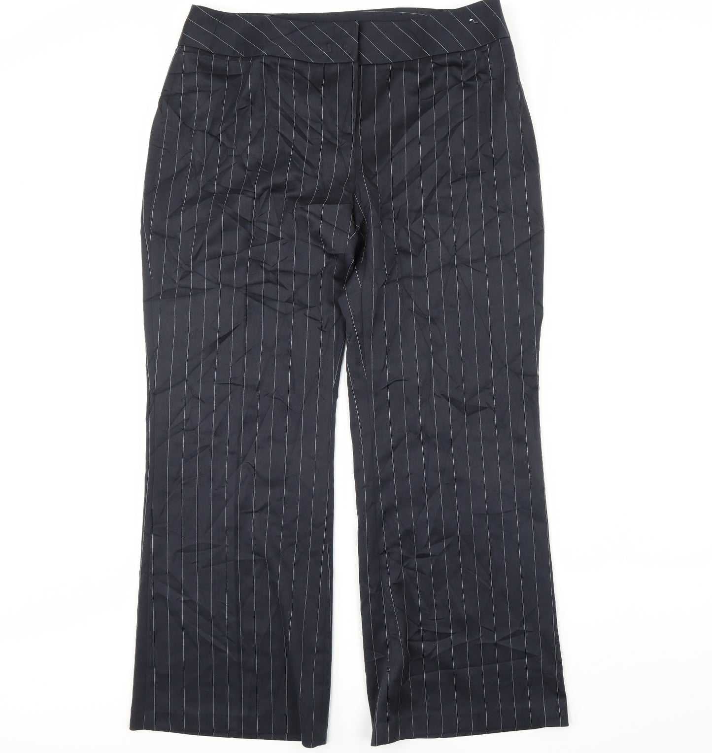 NEXT Womens Blue Striped  Dress Pants Trousers Size 18 L30 in