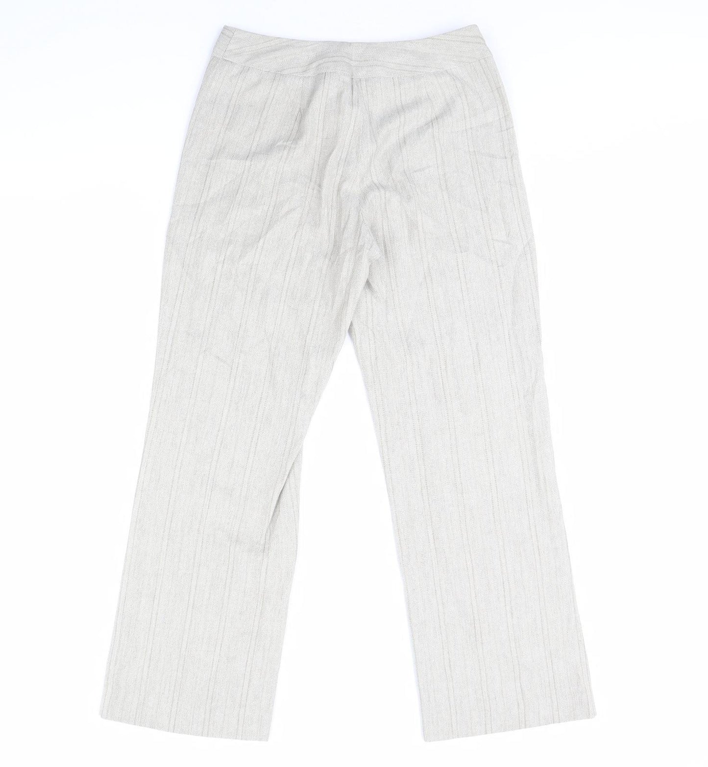Petite Womens Beige Striped  Trousers  Size 8 L29 in