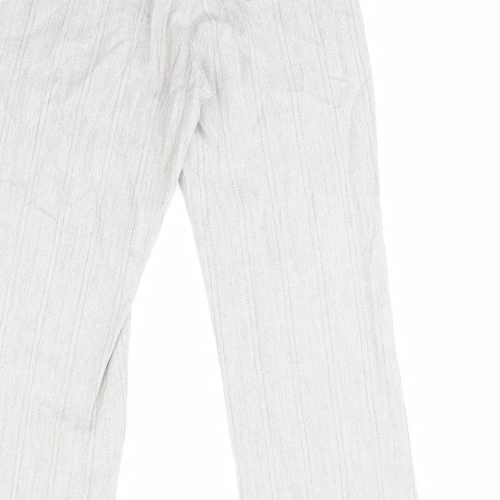 Petite Womens Beige Striped  Trousers  Size 8 L29 in