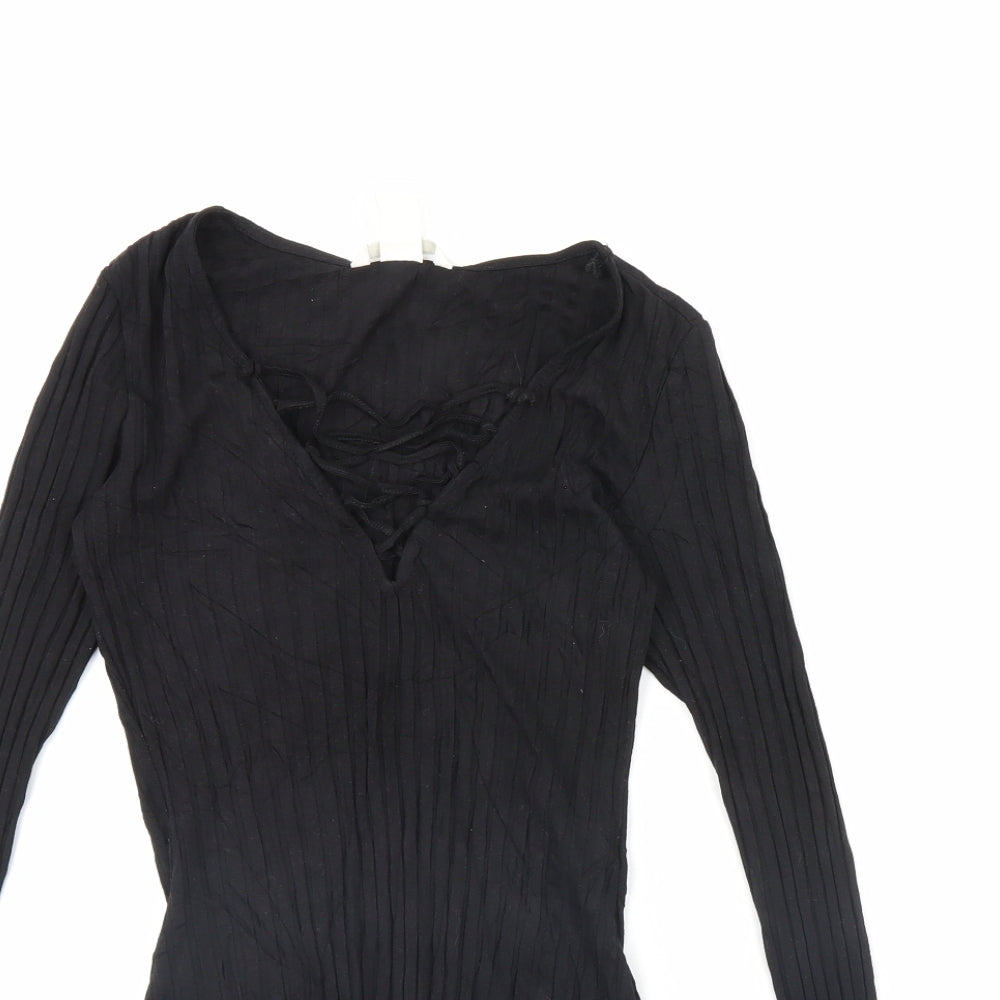 H&M Womens Black   Bodysuit One-Piece Size S