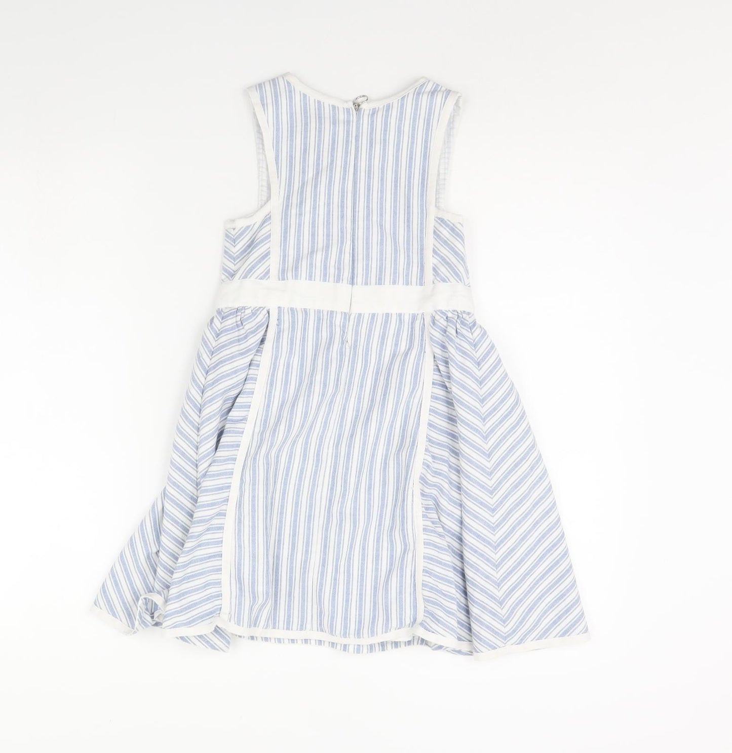 Max Studio Girls Blue Striped  Fit & Flare  Size 6 Years