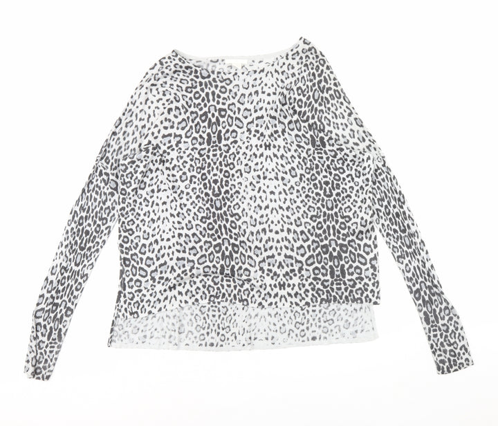 H&M Womens Grey Animal Print  Pullover Jumper Size S