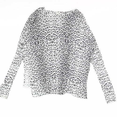 H&M Womens Grey Animal Print  Pullover Jumper Size S