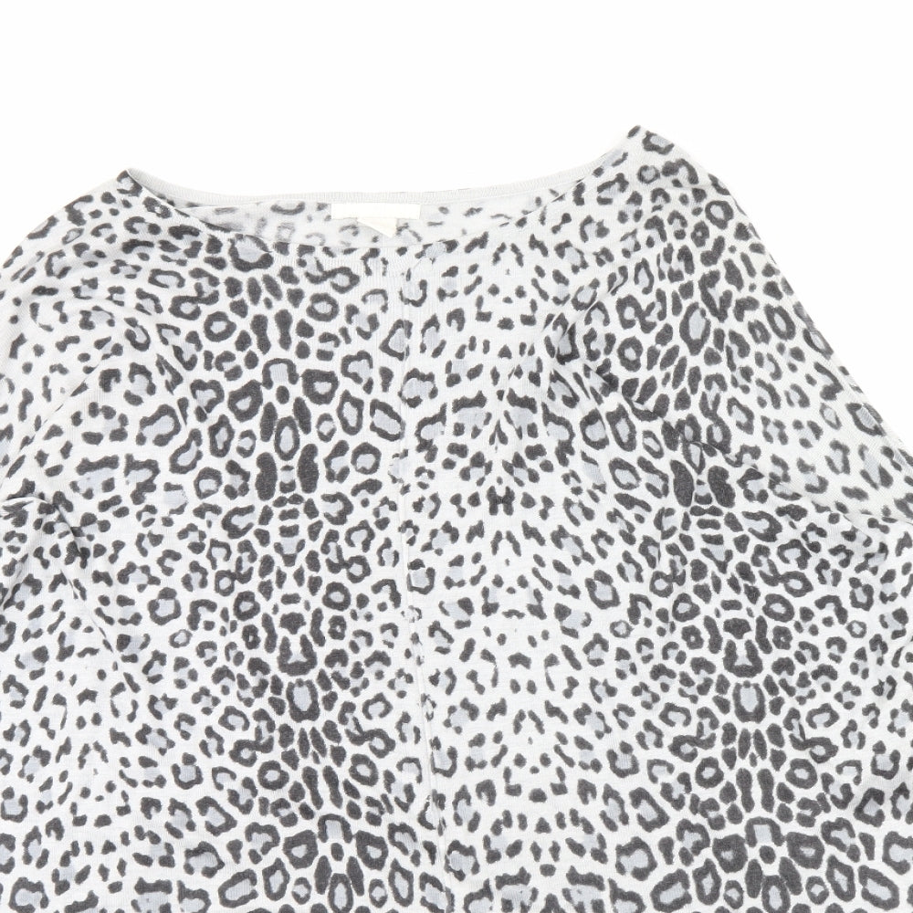 H&M Womens Grey Animal Print  Pullover Jumper Size S