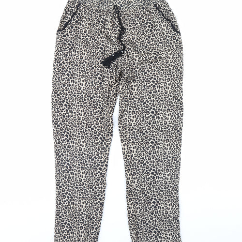 Love to lounge Womens Brown Animal Print  Trousers  Size S L29 in