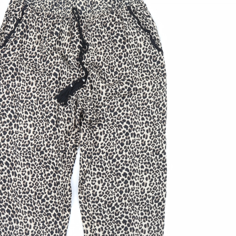 Love to lounge Womens Brown Animal Print  Trousers  Size S L29 in
