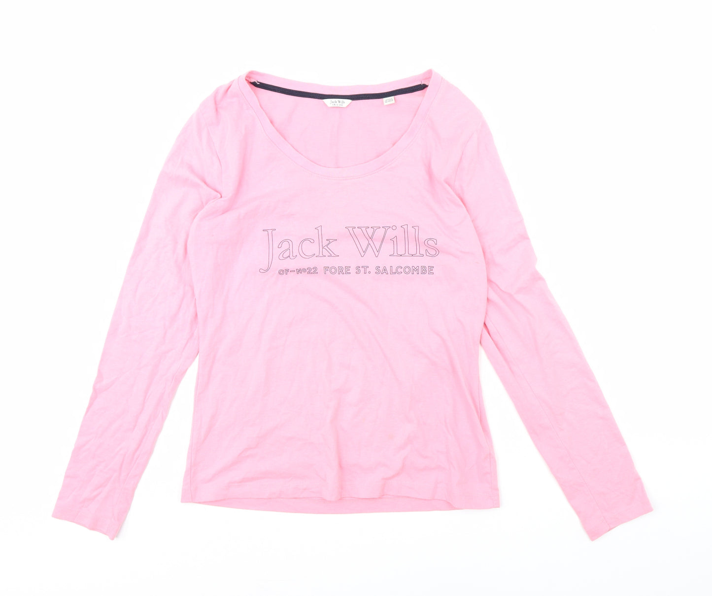 Jack Wills Womens Pink   Basic T-Shirt Size 12