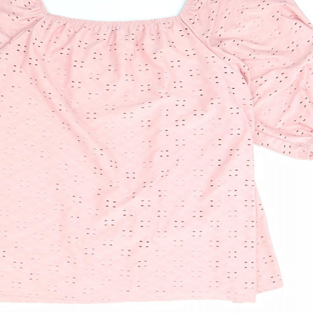 Papaya Womens Pink   Cropped Blouse Size 18