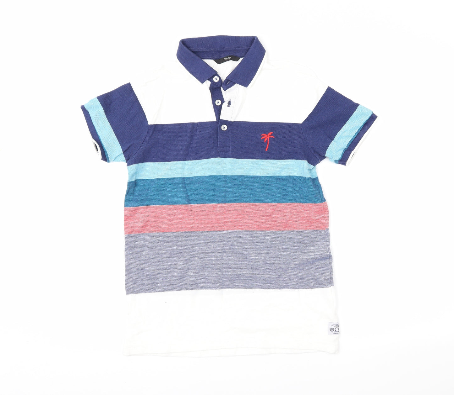 George Boys Multicoloured Striped  Basic Polo Size 11-12 Years