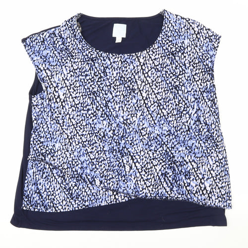 Sunday Womens Black Animal Print  Basic Blouse Size XL
