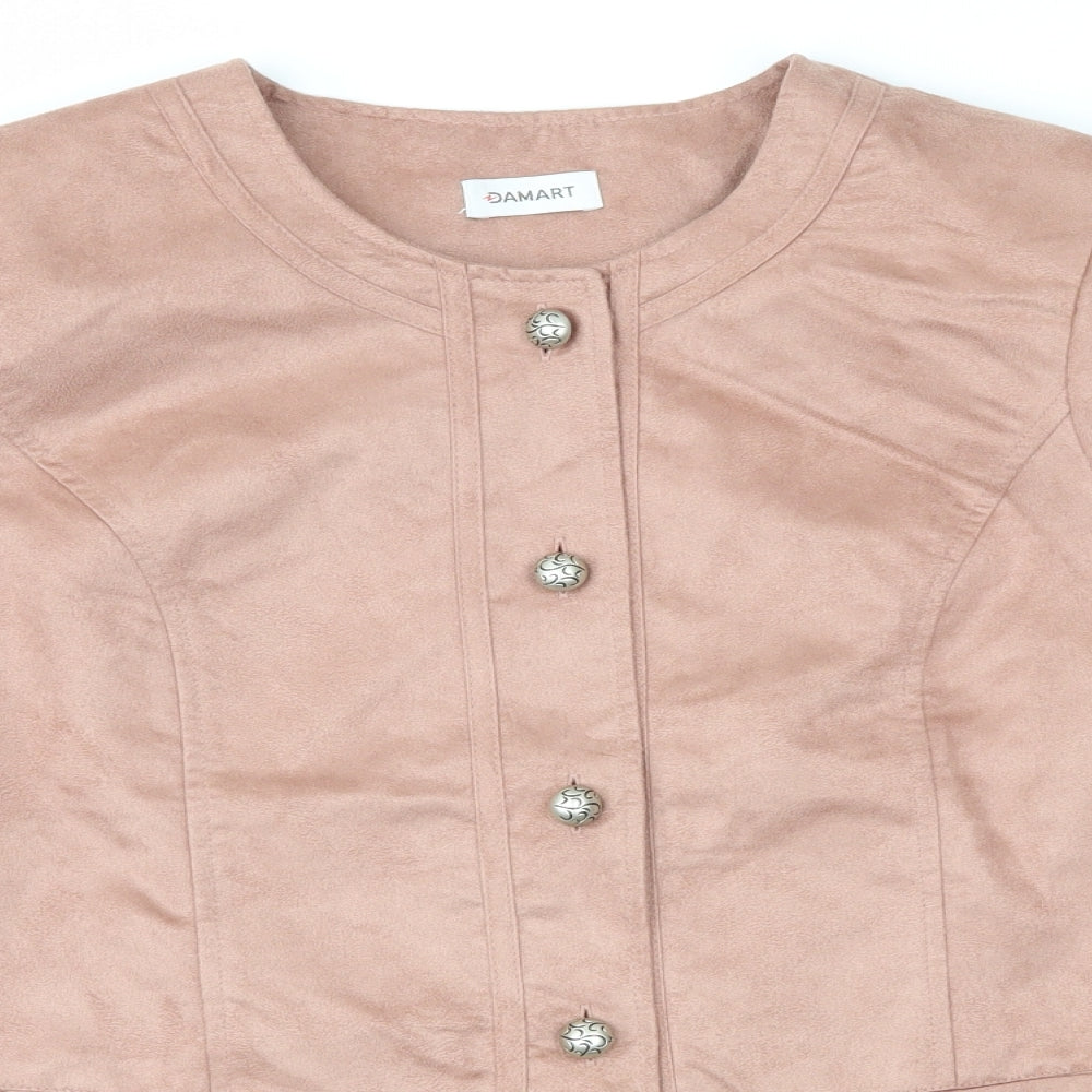 Damart Womens Pink   Jacket  Size 14  - Faux Suede