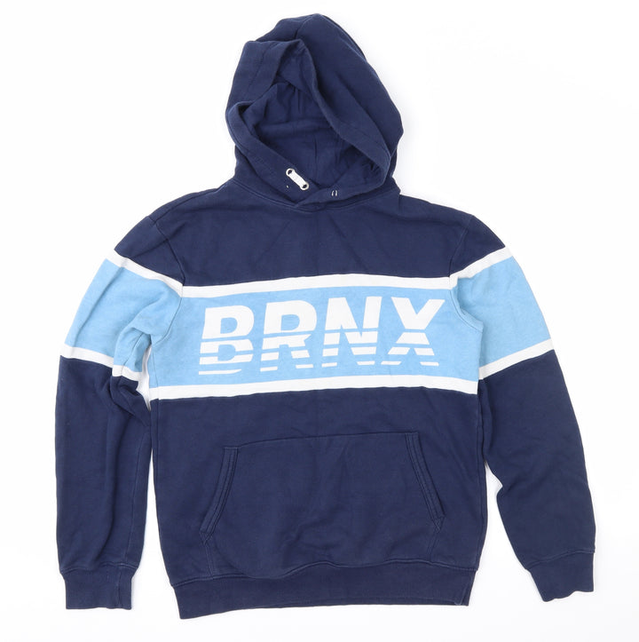H&M Girls Blue Colourblock  Pullover Hoodie Size 11-12 Years
