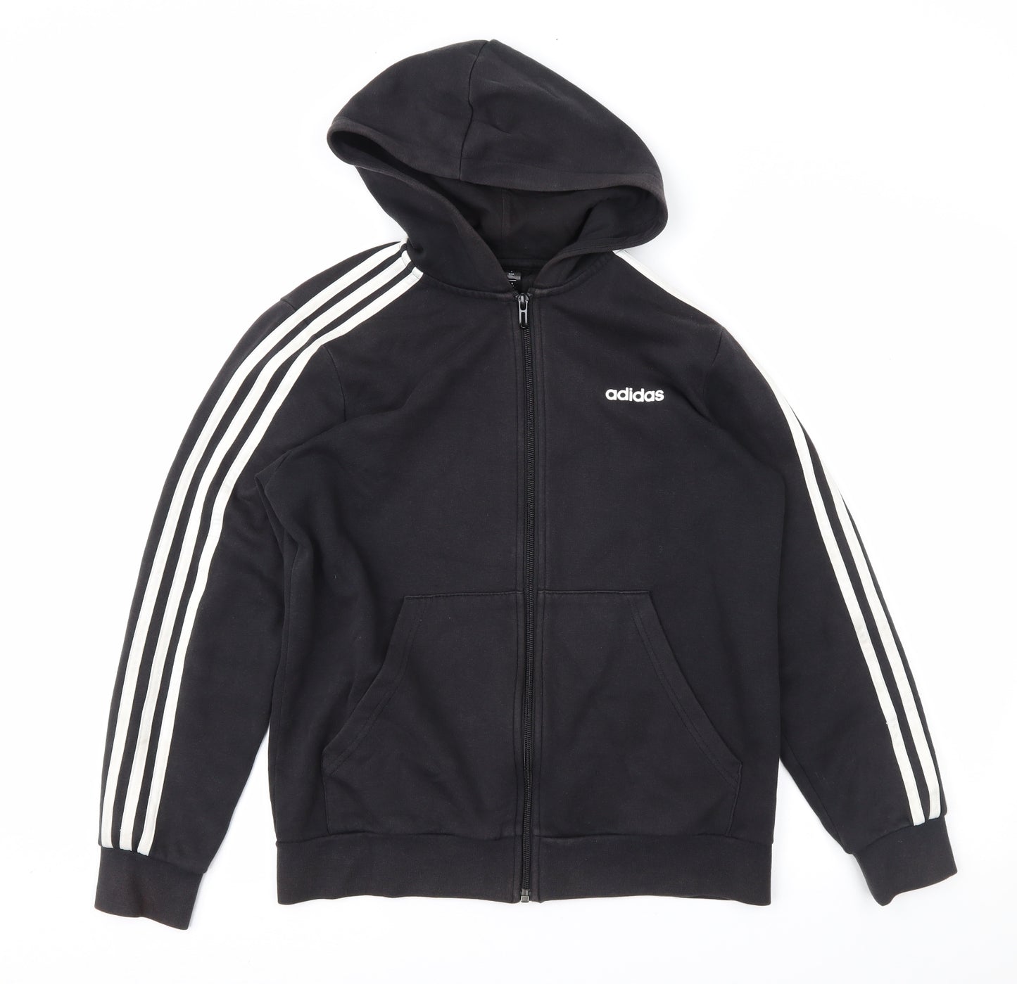 adidas Boys Black   Full Zip Hoodie Size 13-14 Years