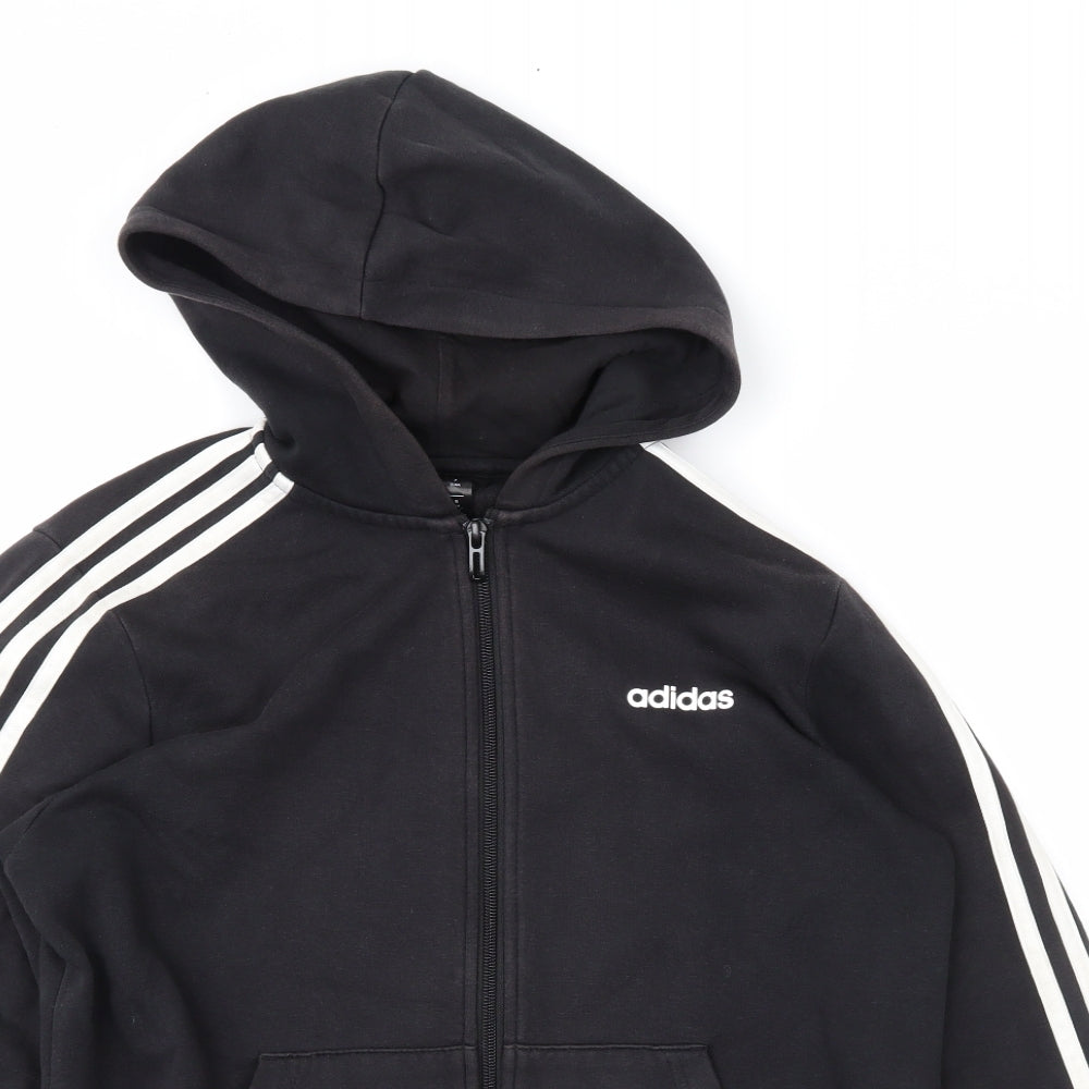 adidas Boys Black   Full Zip Hoodie Size 13-14 Years