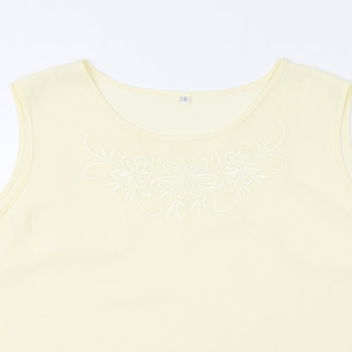Adam Womens Yellow   Basic Blouse Size 18